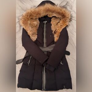 RUDSAK Black Puffer Coat with Fur Hood